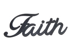 Faith Word Art Sign Home Christian Decor Wall Hanging Cursive Script Typography