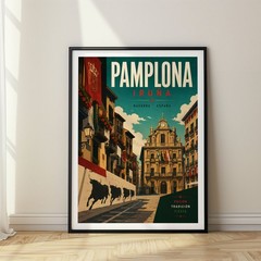 Pamplona Travel Poster Print, Wall Decor
