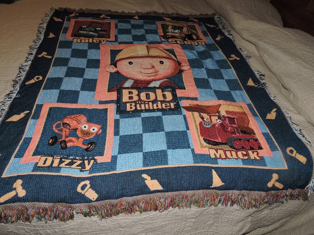 Bob The Builder throw multicolor has bob and all his friends woven in 57 x 43 in