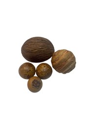 Decorative Natural Dried Brown Seed Pods Textured Set Of 5 Rustic Bowl Filler