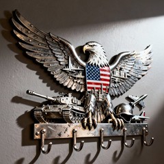 Armed Eagle Key Hanger – Personalized Gift For Veterans & Patriots
