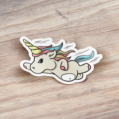 Funny Flying Unicorn Car Bumper Vinyl Sticker Decal