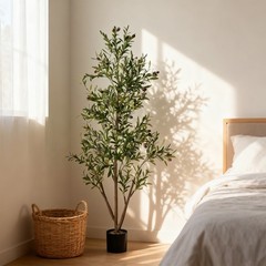 NOVAROOT 6FT Tall Olive Trees Artificial Indoor Faux Natural Wood Trunk Lifeli