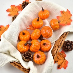 ↑12Pcs Artificial Pumpkins Small Simulation Vegetable Decorating Thanksgiving