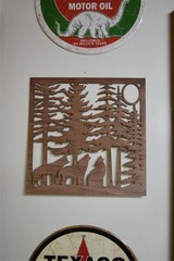 Wood Laser Cut 3 Wolves Howling Nature Decor Sign – Rustic Wall Art Wolf