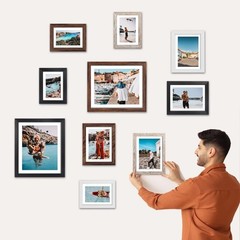 Giftgarden Multi Colors Picture Frames with Mat for Multiple Sizes Photos, Four