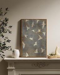 Framed Bird Theme Canvas Wall Decor – 16″ x 24″ for Living Room or Bedroom