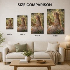 Deer Girl Canvas Wall Art Fantasy Forest Woman Fawn Butterfly Cottage core Boho