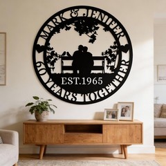 Personalized 60th Anniversary Metal Sign, Diamond Jubilee Gift, Wedding Metal