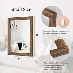 Lightweight Rectangular Rustic Mirror – Easy Install Wall Decor for Bedrooms