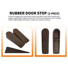 Brown Rubber Door Stops (2 per Pack)