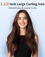 1 1/2 Inch Large Curling Wand for Long Hair, 1.5 Inch Dual Voltage Hair Curli…