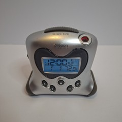 Oregon Scientific Travel Alarm Atomic Clock RM313PNA Silver Grey w Power Cord