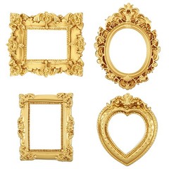 4 Pcs Mini Picture Frames,Small Vintage Picture Frame Gold Mini Frames for Cr…