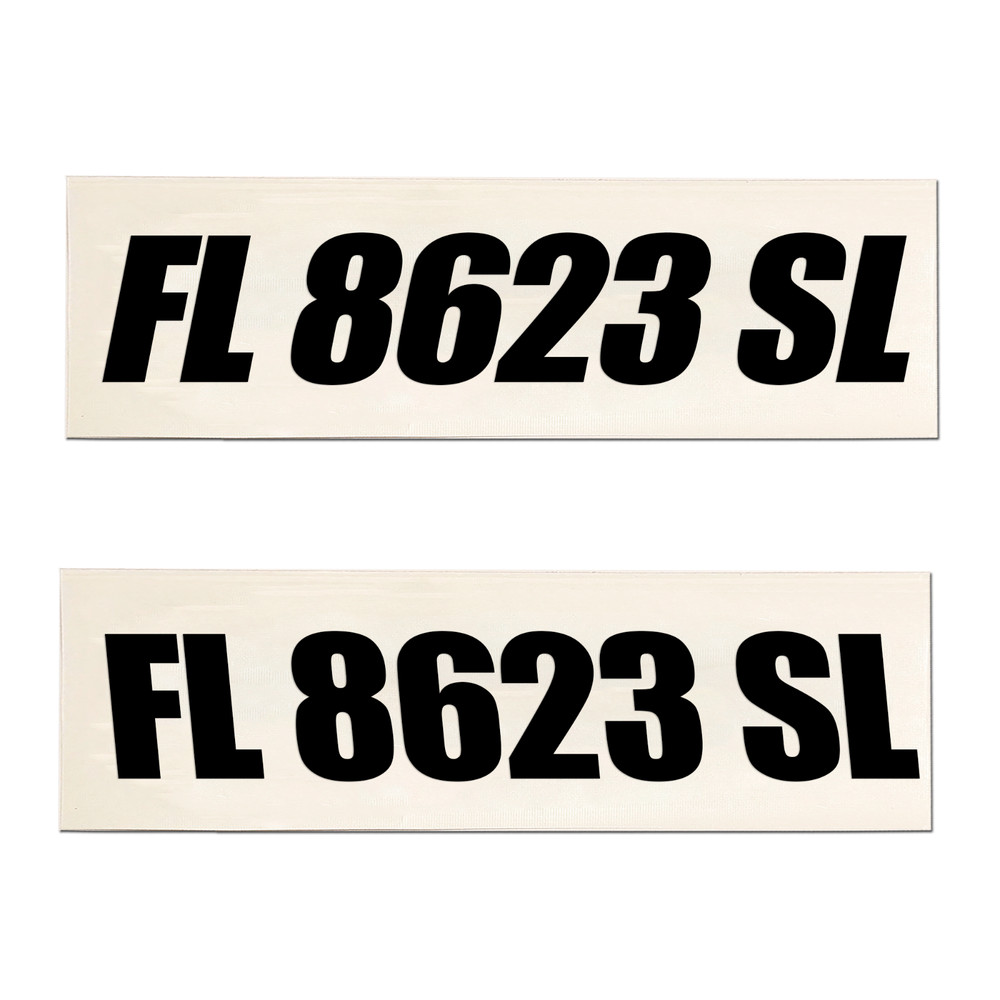 Boat Registration Numbers Vinyl Decal Set – 3″ Tall USCG & State Compliant 772