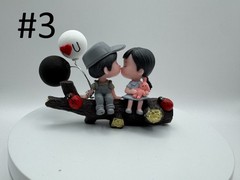 Cute Couple Mini Figure Statue Car Dashboard Decor Cartoon Interior Ornaments