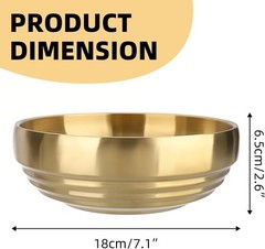 7.4 inch Gold Decorative Bowl for Home Decor – Modern Fruit Bowl for Kitchen