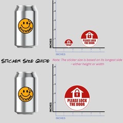 Please Lock the Door Stickers: Waterproof Vinyl Warning Labels, 4-Pack