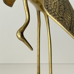 Vintage Leonard Solid Brass Crane Figurine Set Gold MCM Birds Herons