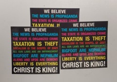WE BELIEVE STICKERS 3 pack LOT TAXATION IS THEFT