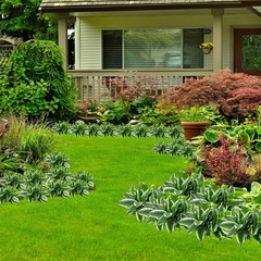 6PCS UV Resistant Artificial Tropical Plants – 15.75″ Faux Green Hostas for Indo