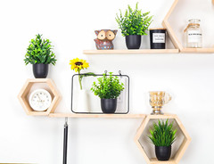 4 Pack Fake Plants for Bathroom Home Office Table Decor Indoor Black Accessories