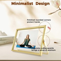 Gold Floating Frame 4×6″ Horizontal Tabletop Fits Picture 3×5 2×3 1×2 Inch