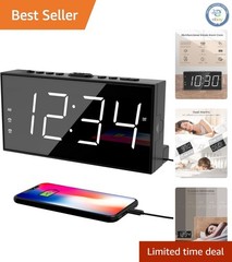 Loud Digital Alarm Clock for Seniors with Adjustable Volume and Dimmable Display