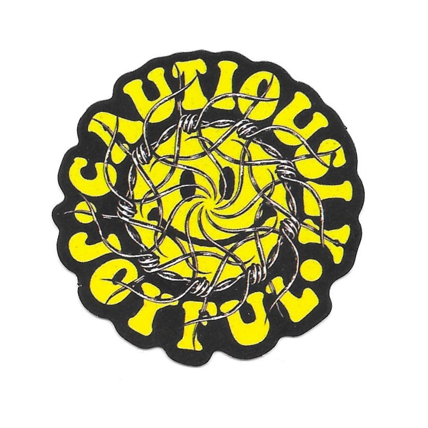 Cautiously Joyful Vinyl Sticker Die Cut Barbed Wire Funny Mental Health Journal