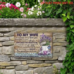 To My Wife Lavender Garden Metal Sign Romantic Anniversary Decor Gift For Wife