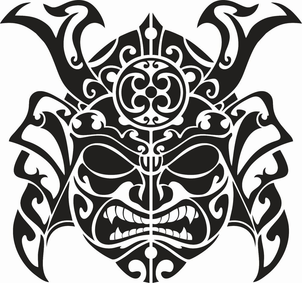 Samurai Mask Vinyl (new) Sticker Decals