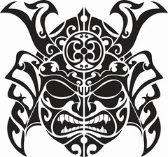 Samurai Mask Vinyl (new) Sticker Decals