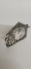 🐶 Mini Metal Picture Frame Dog House & Dog -Holds 1.5″X1.5″ Photo Puppy Animal