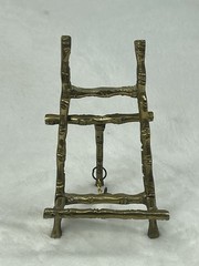 Vintage Brass Mini Folding Art Easel Table Top Display Stand 4.5″ Decorative
