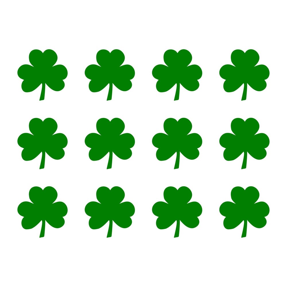 Irish Shamrock Vinyl Decals Phone Helmet Laptop Small Clover Stickers Set of 12