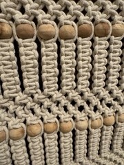Large Boho Macrame Wall Hanging Tapestry Chic Bohemian Woven 40”x 17”