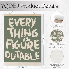 Everything is Figureoutable Inspirational Wall Art Poster Frame Office Decor