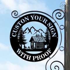 Custom Logo Metal Sign Personalized Laser Cut Unique Shape Business Wall Art