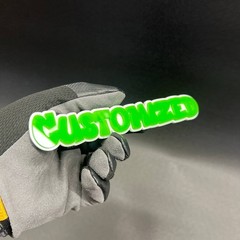 1X Custom Graffiti Font Acrylic Emblem Personalized Multicolor Car text Badge