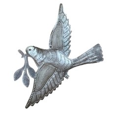Haitian Metal Dove of Peace Wall Art Fair Trade Handmade Recycled Steel