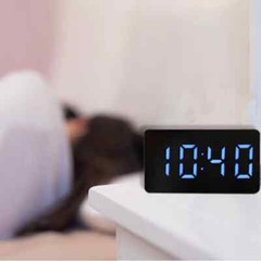 Multifunctional Table Clock Digital Alarm Snooze Mirror Display Time LED Light