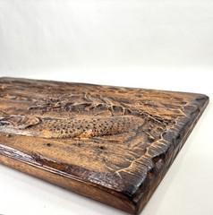 Trout Fish Fishing 3D Wood Carved Carving Wall Hanging Art 21 3/4″ Custom-Made