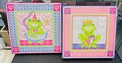 2 Colleen Karis Design frog Princess & Prince Charming Print On Canvas 12×12