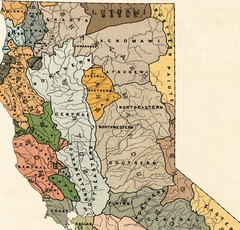 1925 Map of Indians of California Stocks and Tribes Native American Poster Print