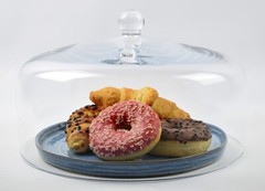 Clear Glass Display Dome With Knob Handle H:19.5 cm x 29.5 cm