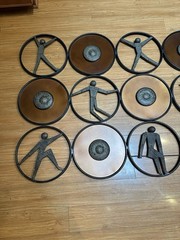 SET of 3 Industrial WELDED METAL ABSTRACT WALL DECOR PANELS XXL 65″ UTTERMOST
