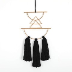 IOWER Boho Wall Decor Black Macrame Hanging Metal 11.8″L x 1.9″W,