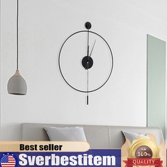 23.6» Minimalist Wall Clock Round Home Clock Silent Large Modern Wall Art Decor