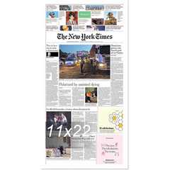 Newspaper Front Page Frame Display 11″ x 22″ Wall Picture White