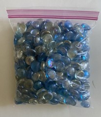 3lb Glass Vase Filler – Blue & Clear Light Amber Pebble for Crafts, Decor, DIY